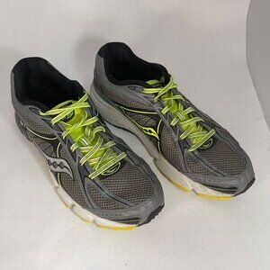 Saucony Ignition 4 Mens Running Shoes Size 11.5 Gray/Yellow Mesh Lightweight Ath